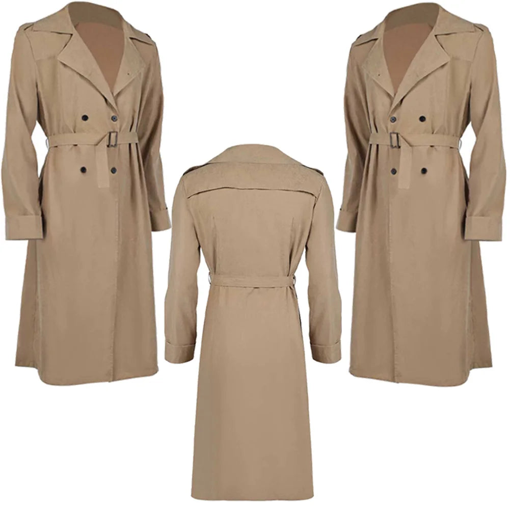 Men Thing Cosplay Brown Coat Costume Movie 4 Pieces Fantastic Disguise Roleplay Fantasia Jacket Long Coat Tops Halloween Suit