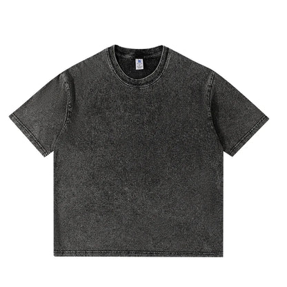 Men's Summer T-shirt 230G Heavy Cotton Vintage Washed T-Shirts Oversized Short Sleeve Loose Streetwear Short Sleeve Tops Tee