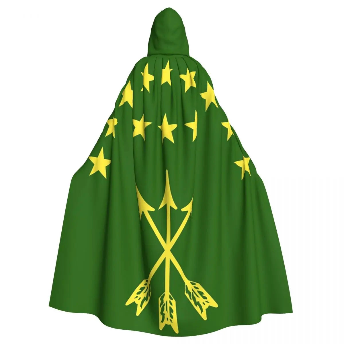 Adiga Flag Gift For Circassian Great Adygea Long Hooded Cloak Witch Medieval Costume Cosplay Cape HalloweenCoat Adult Unisex