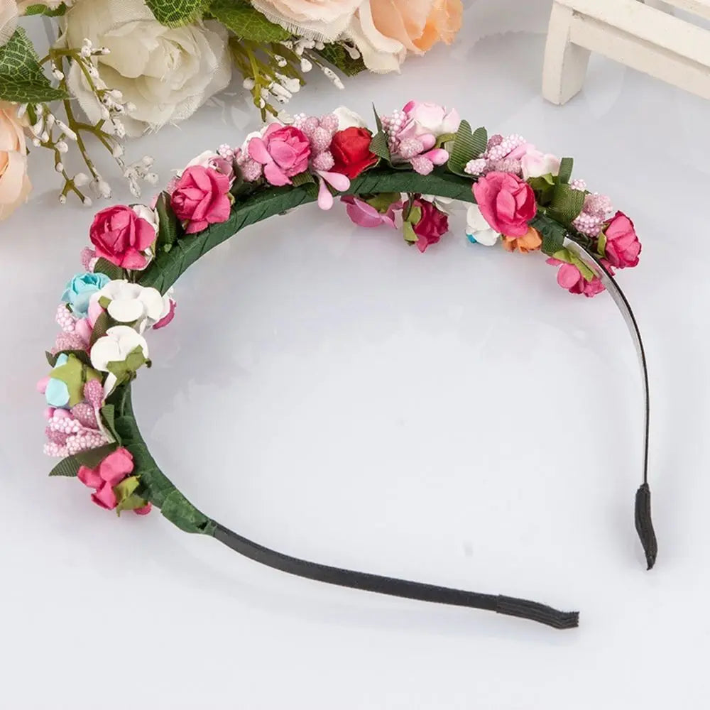 Princess Headpiece Wreath Flower Garland Floral Headband Party Wedding Festival Decor Bride Headband