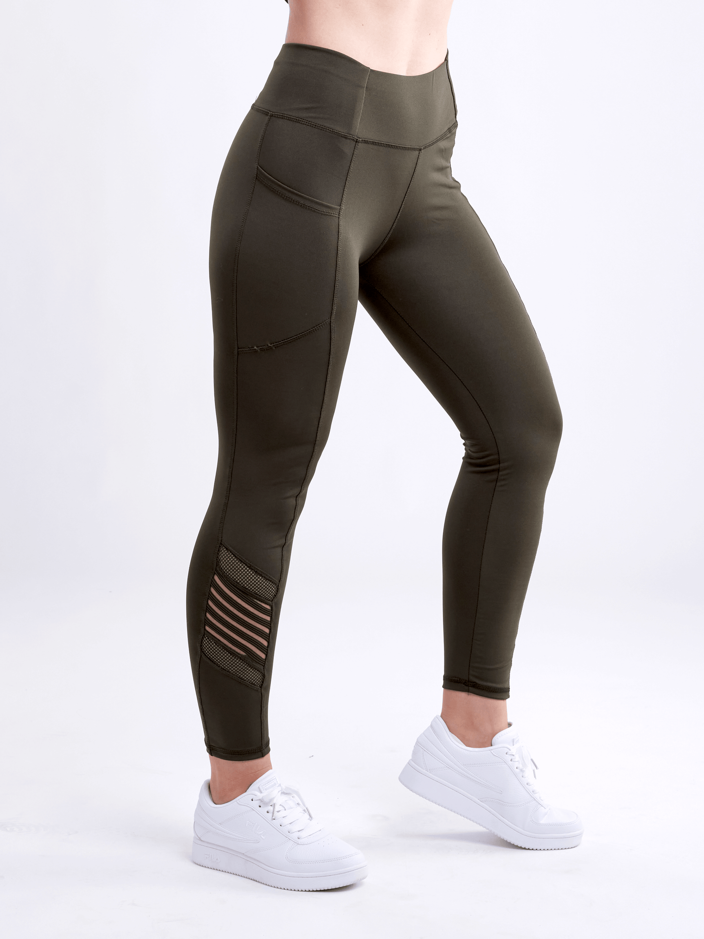 JupiterGear High-Waisted Pilates Leggings with Side Pockets & Mesh Pan