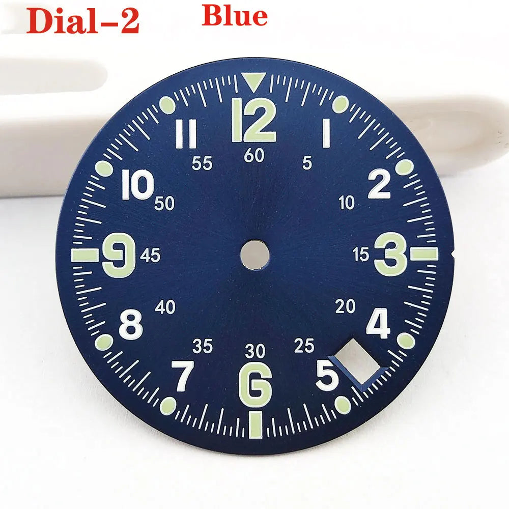 NH35 dial 28.5mm watch dial Steel 4.5 o'clock Calendar window fit NH34 NH36 NH35 Movement Men's watch Replacement accessories