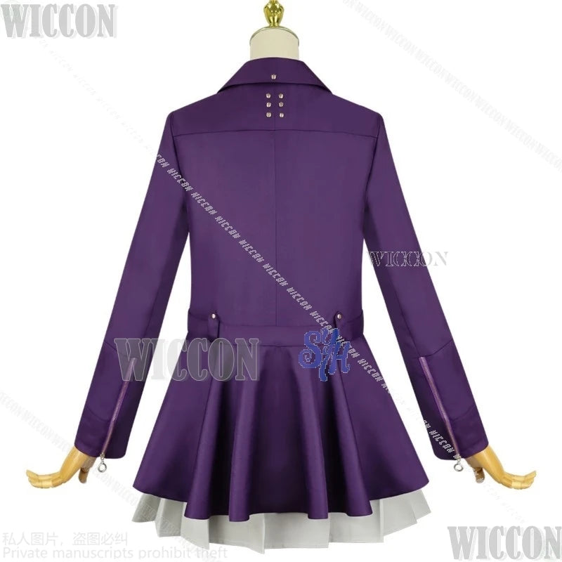 Game The Hundred Cosplay Kirifuji Nozomi Purple Punk Coat Y2k Fashion Jirai Kei Girls Dress JK Uniform Halloween Comic Con Party
