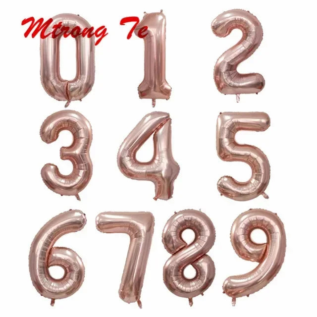 50pcs 40Inch Birthday Balloons Foil Helium Number Balloon 0-9 Birthday Wedding Party Decoration Baby Shower Figures Air Globos