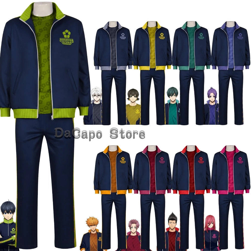 Blue Lock Yoichi Isagi Cosplay Costume Meguru Bachira Seishiro Nagi Reo Mikage Cosplay Coat Pants Sportswear F