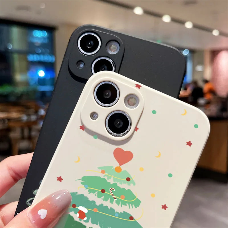 Christmas Tree Print Phone Case For Xiaomi Poco X7 Pro 5G M6 Pro 4G X6 X5 X3 F5 F6 X7 Shockproof Candy Matte Soft Silicone Cover