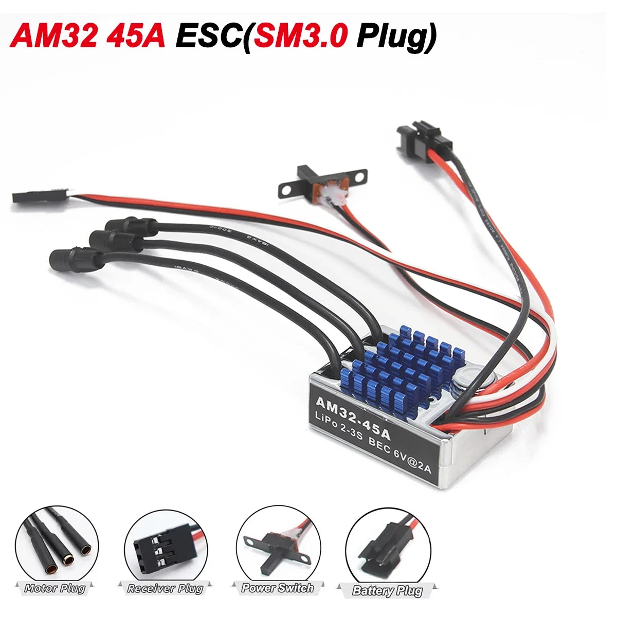 2322 2600KV Outrunner Brushless Motor for 1/10 1/12 1/14 1/16 RC Car Crawler AXIAL SCX24 280 370 Brushed Motor Upgrade Power Kit