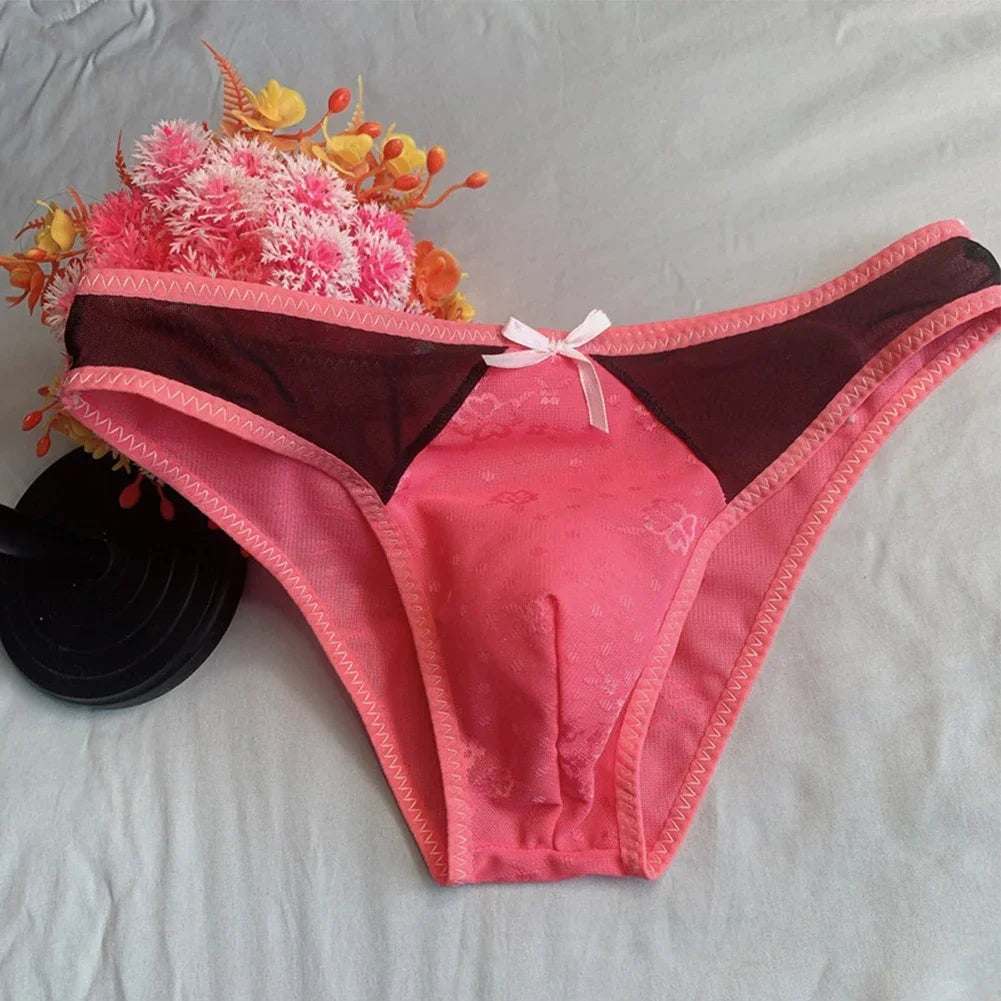 Men Sexy Briefs Sheer Bugle Pouch Stretch Panties Underwear Erotic Hombre Underpants Low Rise Lingerie Breathable Soft Calcinha
