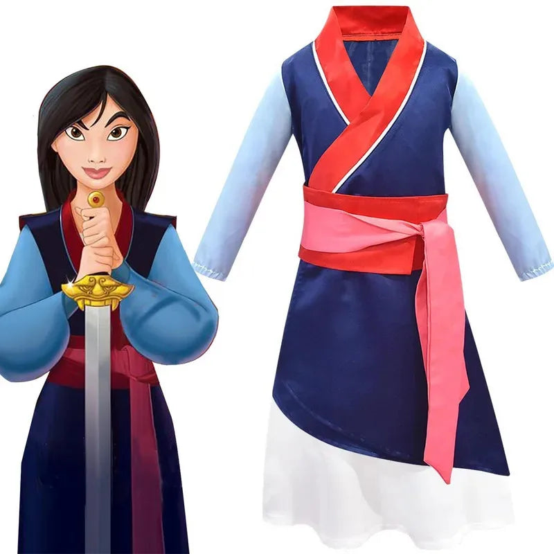 Anime Cosplay New Movies Halloween Child Hua Mulan Costume Christmas Girls Mulan Dress Children Traditional Chinese Clothes 72th