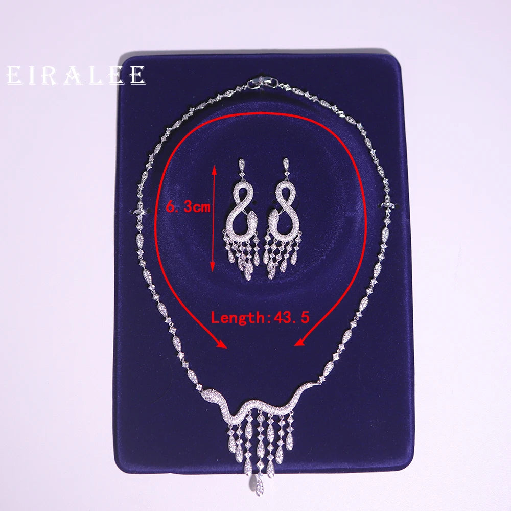 Simple cubic zirconia jewelry set for women, wedding jewelry for Saudi Arabian brides, exquisite accessories, high quality, 2 pi