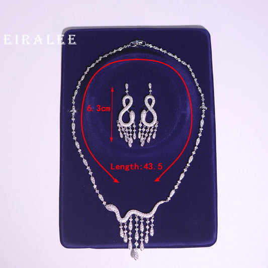 Simple cubic zirconia jewelry set for women, wedding jewelry for Saudi Arabian brides, exquisite accessories, high quality, 2 pi