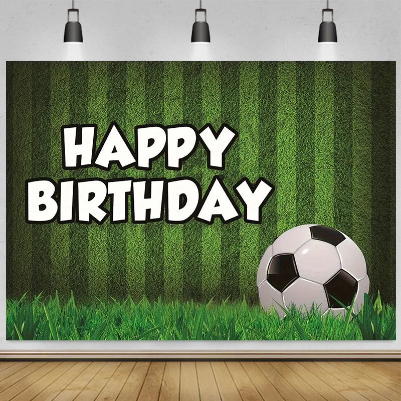 Football Backdrop Football Trophy Photo Booth Background Boy Birthday Soccer Field Sports Poster Baby Shower Decors Banner