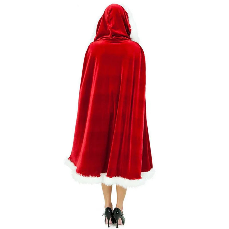 2025 Christmas Adult Cape Set | Santa Red Cloak & Little Red Riding Hood Wine Red Cape