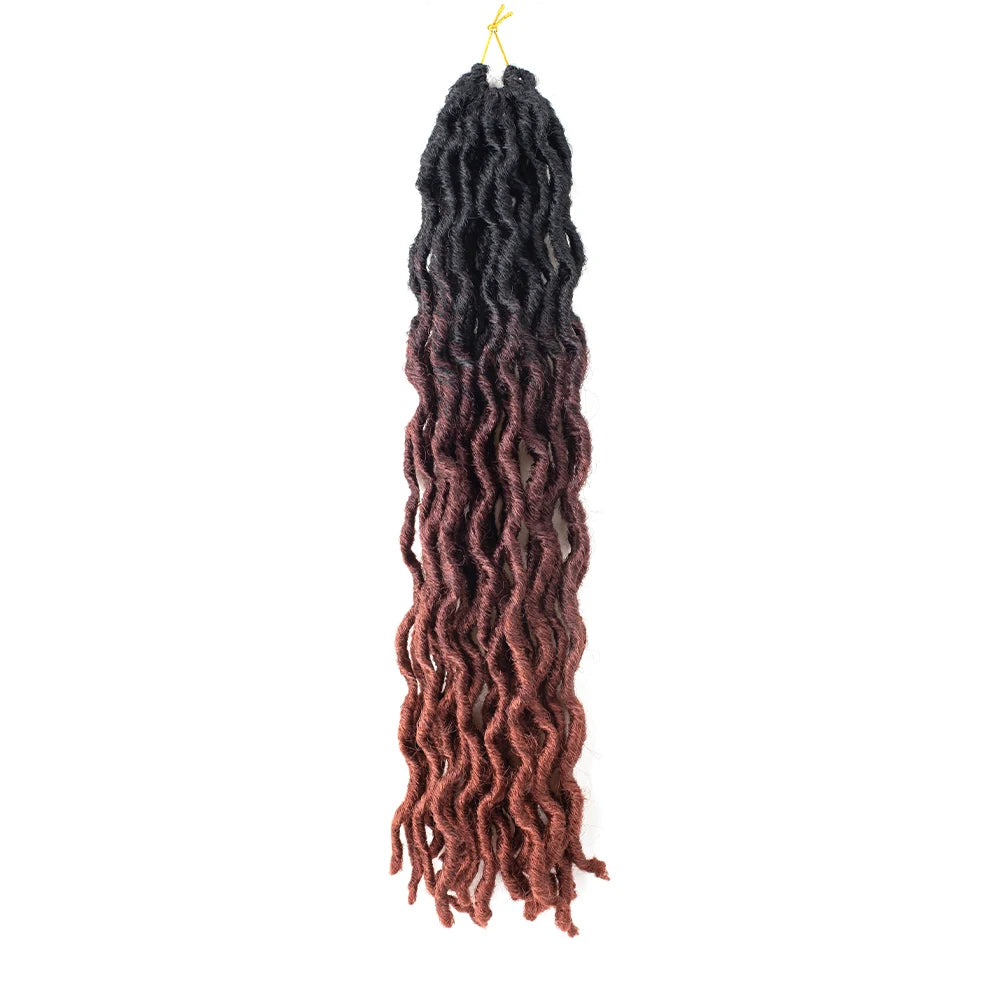 Goddess Faux Locs Crochet Synthetic Hair Soft Curly Dreadlocks Hair Extensions Braiding Hair Ombre Crochet Locs Wholesale Braids