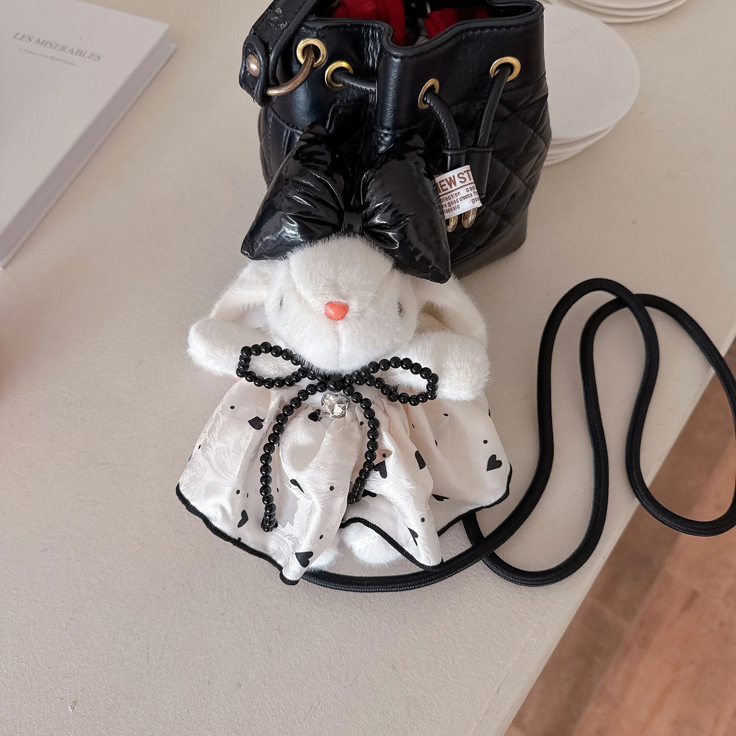 Hanging Ear Rabbit Doll Keychain Cartoon Plush Doll Bag Pendant Cute Animal Doll Accessories For Girl Women Christmas Gifts