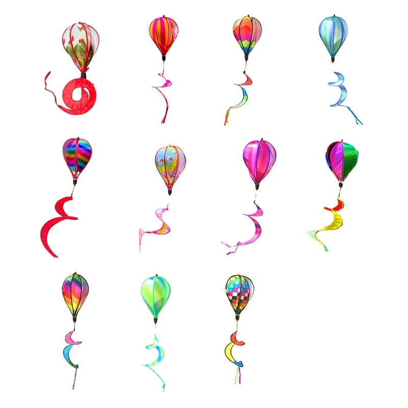T02C!-Garden Spring Hot Air Balloon Pendant Rotating Windmill Hanging Decoration
