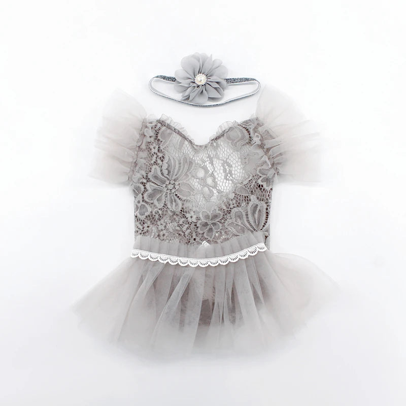 ❤️Newborn Photography Clothing Bow Pearl Headband+Romper+Skirt 3Pcs/set Baby Photo Props Accessories Clothes Outfits Fotografia