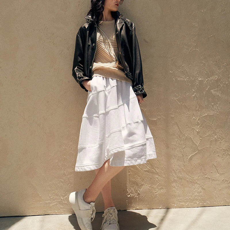 Leather Jacket for Women Short Silm Harajuku Locomotive Casacos Feminino Foamed Sheepskin Single-Breasted Square Collar Outwears