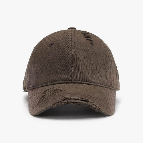 Distressed Adjustable Cotton Hat for Casual Stylish Wear