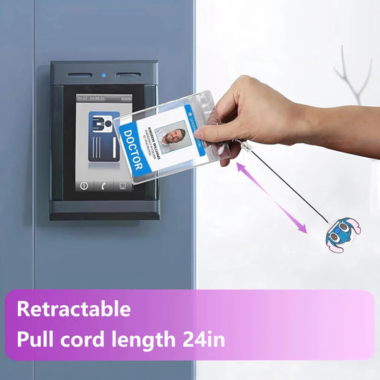 Disney anime Stitch acrylic retractable nurse badge scroll, doctor teacher student ID holder keychain lanyard