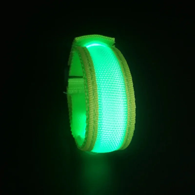 LED Light Up Bracelets Glow in The Dark Party Prop Outdoor Sports Belt Arm Leg Warning Wristband Reflective Safety Bicycle Light