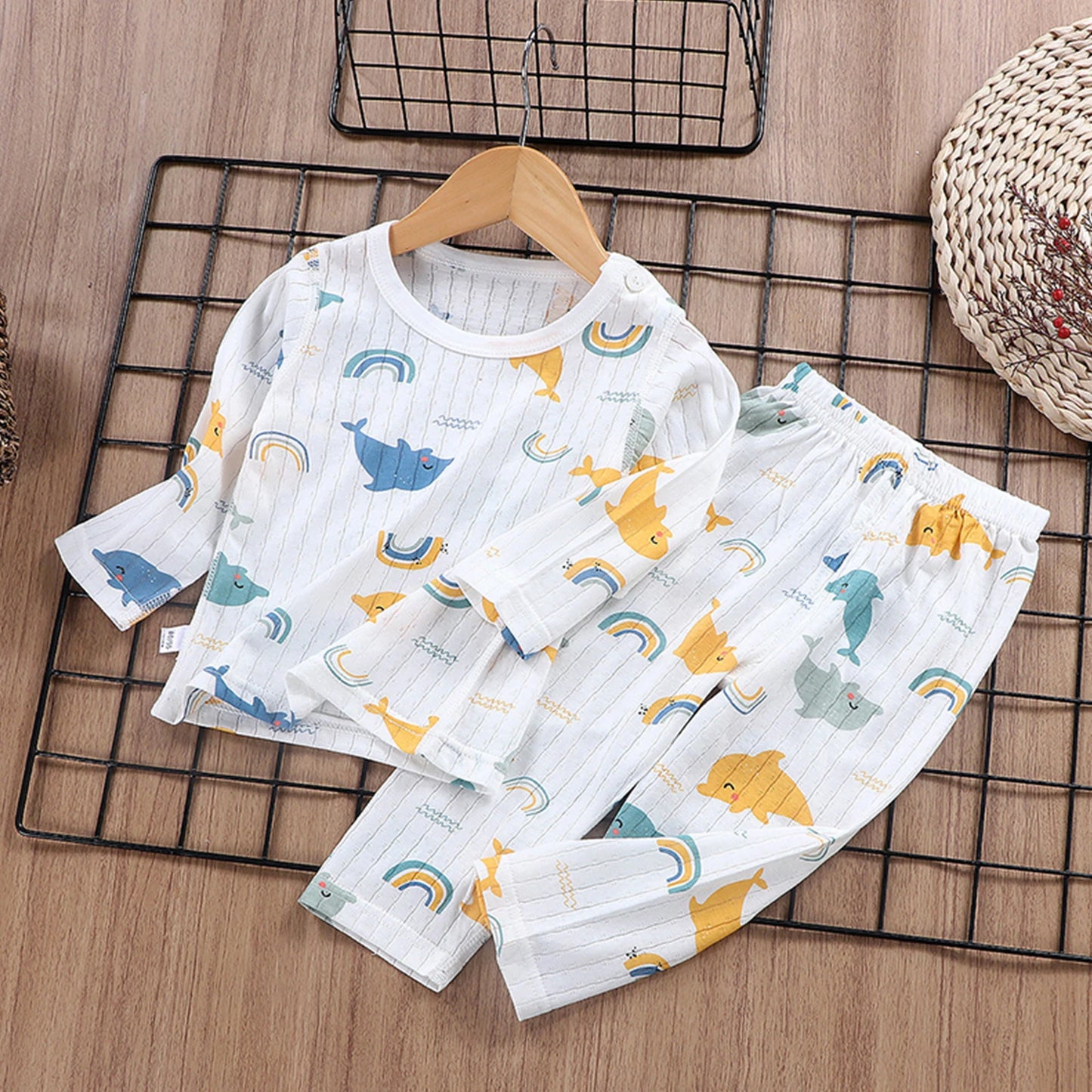 Child Baby Boys Girls Summer Cotton Sleepwear Kids Homewear Children Lightweight Conformtable Pyjamas Cartton Clothes Pullover