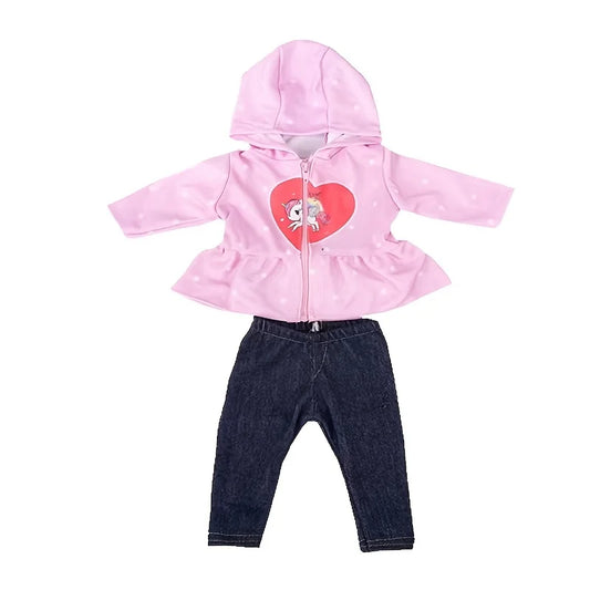 43 cm Doll Outfits Rainbow Hoodies and Pants Fashion Reborn Doll Suit Clothes for Baby Born18 Inch Dolls Birthday Festival Gift
