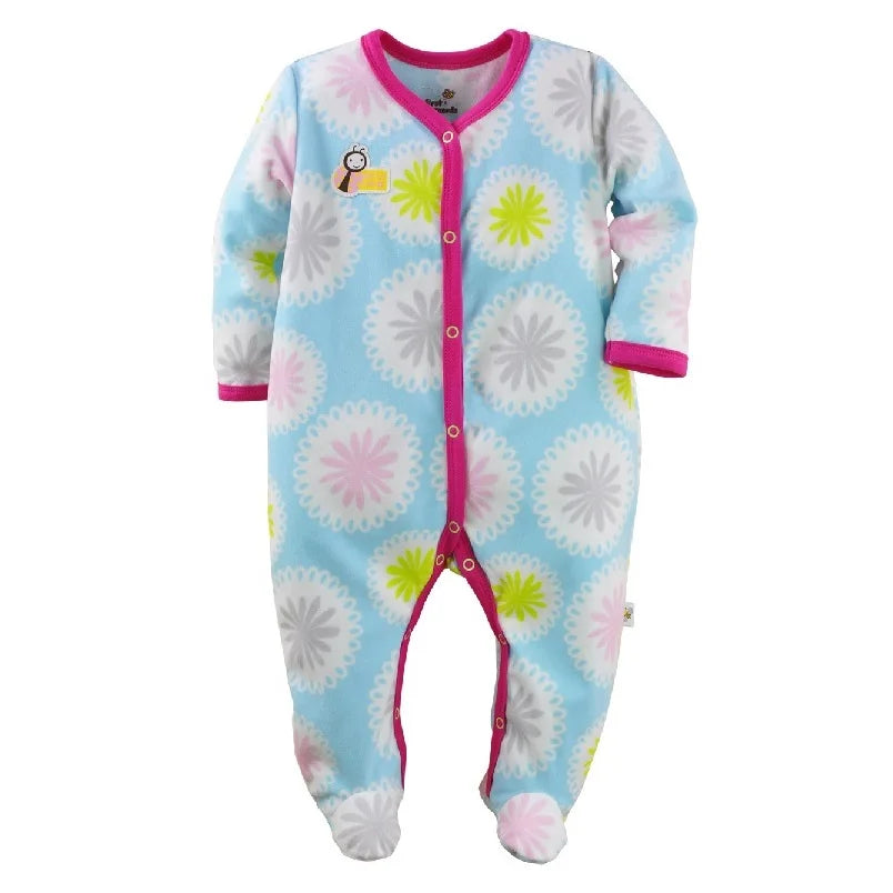 Fleece Baby One-Piece Romper With Footies bodysuits newborn sleepwear girl jumpsuit boy pajamas overalls cotton clothes