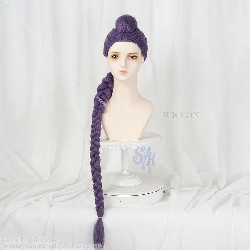 Anime Movie Kpop Demon Cosplay Rumi Lovely Jirai Kei 100cm Costume Hair Heat Resistant Synthetic Hair Wigs + Wig Cap Cos Huntrix