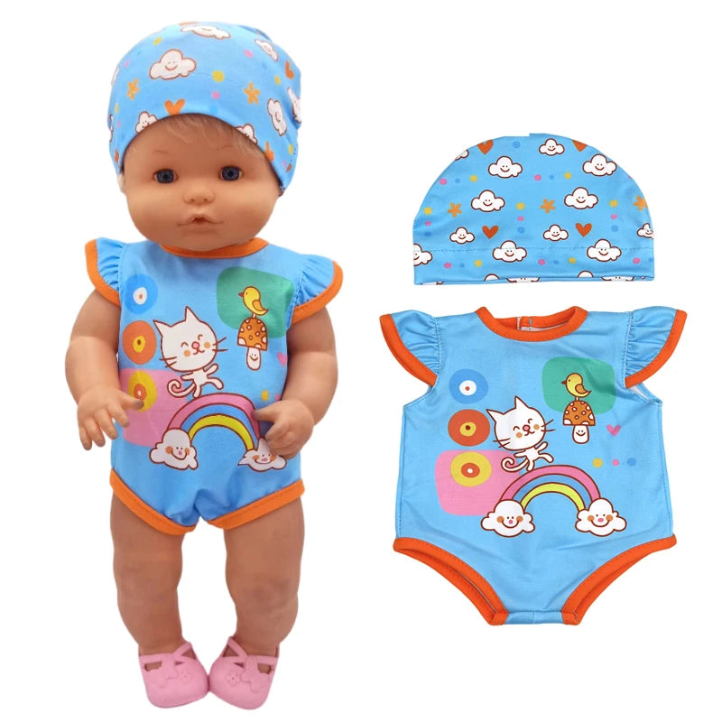 40cm Baby Doll Boy Clothes Grey Rompers Sock Hat For 38 Cm Nenuco Doll Clothing Ropa Y Su Hermanita Toys Wears