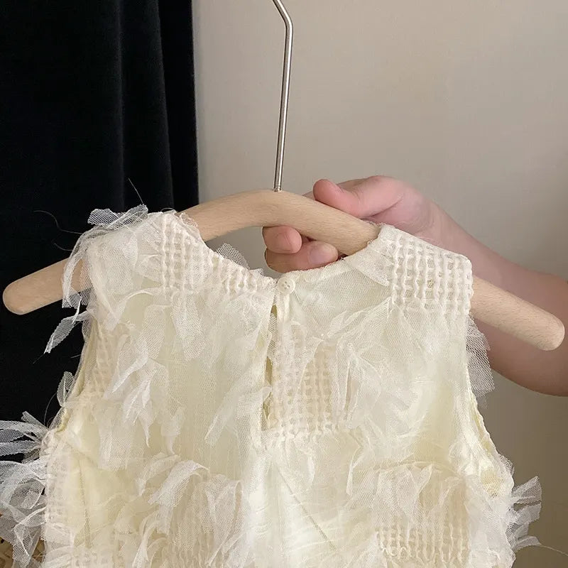 Baby Girl Princess Cotton High-end Dress Sleeveless Infant Toddler Child Elegant Tulle Vestido Party Summer Baby Clothes 18M-10Y