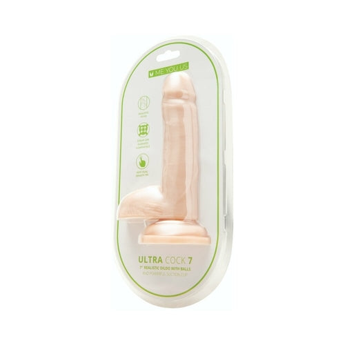 Me You Us Ultra Cock 7 in. Realistic Dual Density Dildo with Balls