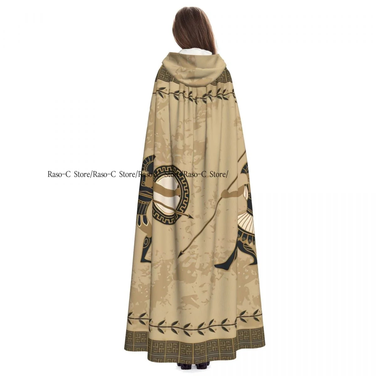 Unisex Adult Ancient Greek Fighting People Cloak with Hood Long Witch Costume Cosplay