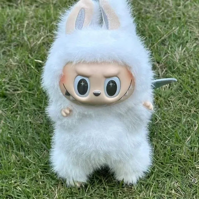 Little angel Rabu blind box sitting doll macaroon party vinyl heart plush hand Christmas gift key ring children's toy copy.