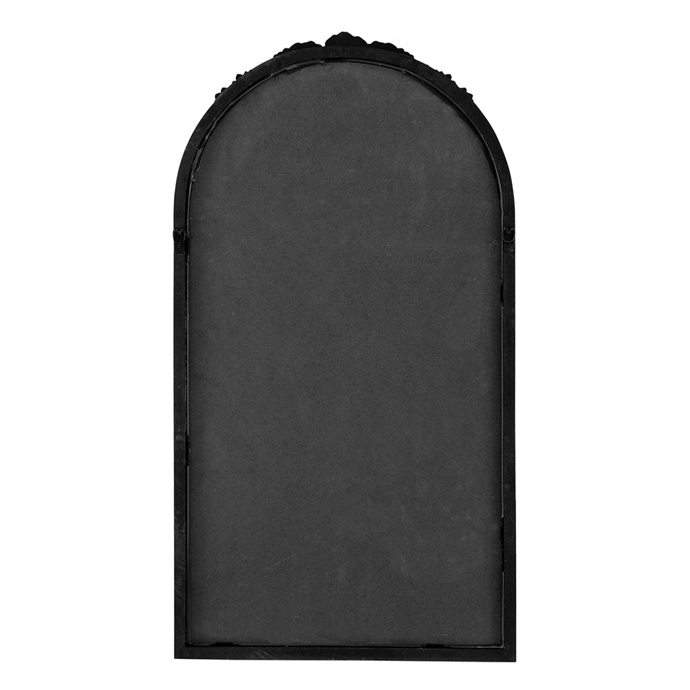 Hand-Carved Rose Arched Wall Mirror, Available in 2 Colors