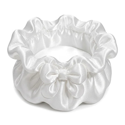 3D-Printed Petal Bow Storage Box Multi-Function Satin Ruffled Desktop Storage Box Elegant Ornaments Jewelry Storage Case
