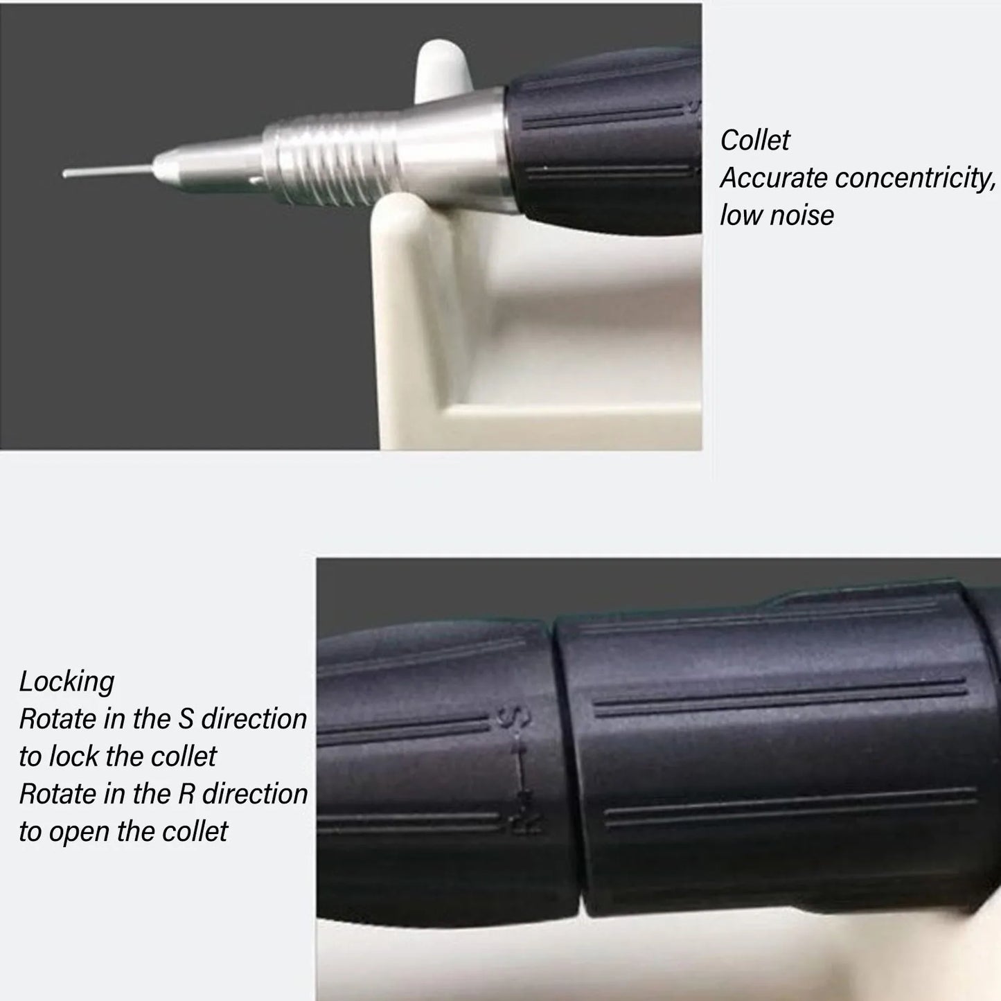 Polishing  Motor Handle Micromotor Handle  Motor Handpiece CW CCW 35000RPM with Carbon Brush for Polishing Grinding