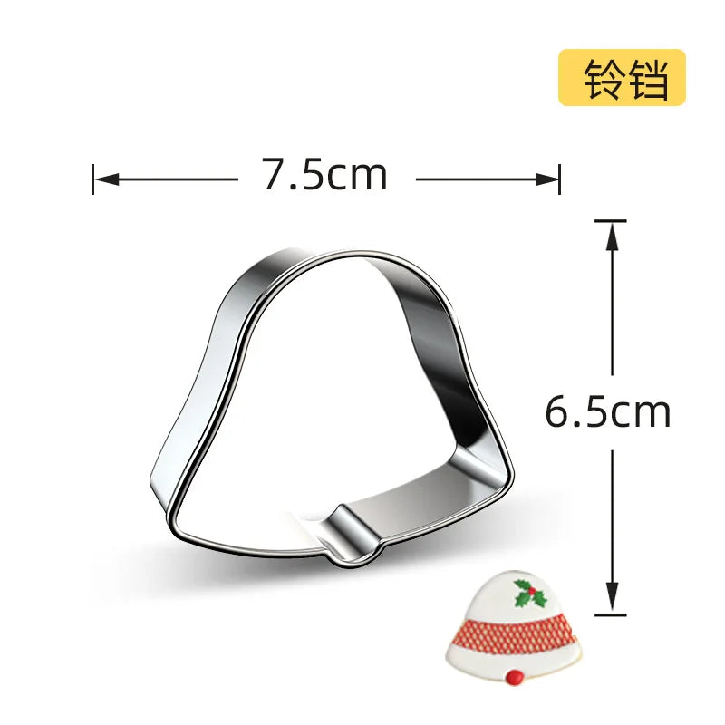 Christmas Cookie Cutter Stainless Steel Biscuit Mold Baking Tool Christmas Theme Snowflake Santa Claus Cake Biscuit Mould M542
