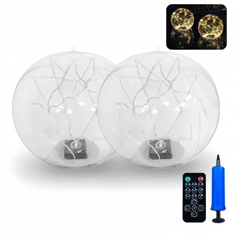 Solar Floating Pool Lights 34cm Large Inflatable Pool Beach Ball For Water Pool Party Outdoor Balloon LED Garden Ball Light