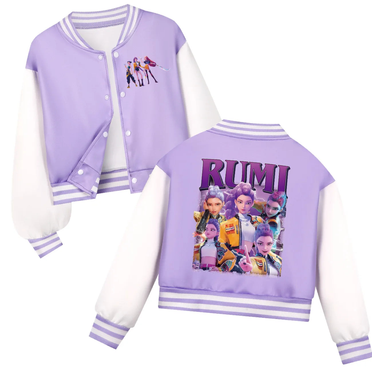 Kids KPop Demon Hunters Huntrix Clothes Boys Baseball Uniform Spring Autumn  Girls Baby Casual Hoodies Children Costume
