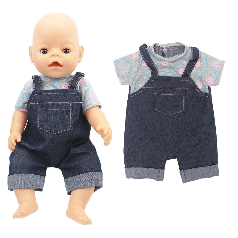 40 Cm Baby Doll Clothes Pants Set for 17 Inch Reborn Doll Out Clothing Toys Outwear Accessories