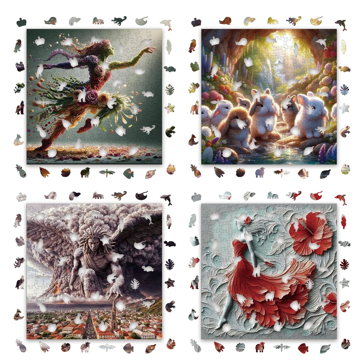 Little Bunny Beauty Animal Puzzles High Quality Jigsaw Puzzle Wooden Puzzle Best Christmas Gift