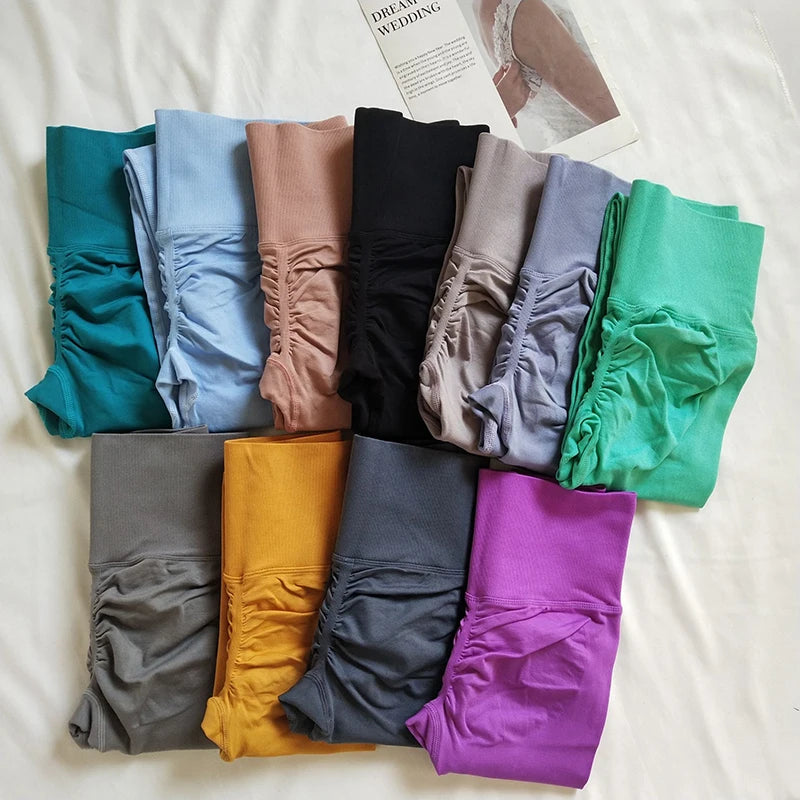 Seamless Sport Yoga High Waist Pants Leggings Sport See Through Yoga Gym Running Quick Dry Pants Scrunch Butt Pants