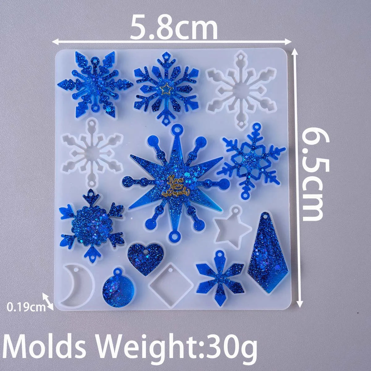 Snowflake Series Earring Pendant Silicone Mold DIY Epoxy Resin Molds Keychain Necklace Jewelry Craft Making Christmas Ornaments