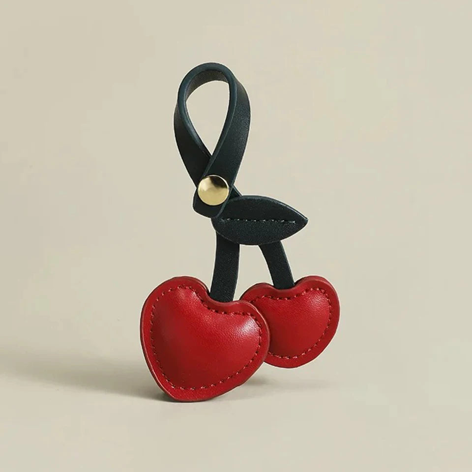 Yupsk Cute 3D Peach Heart Cherry Car Key Chains Red Pink Love Versatile Bag Pendant Key Chains For Women Girls