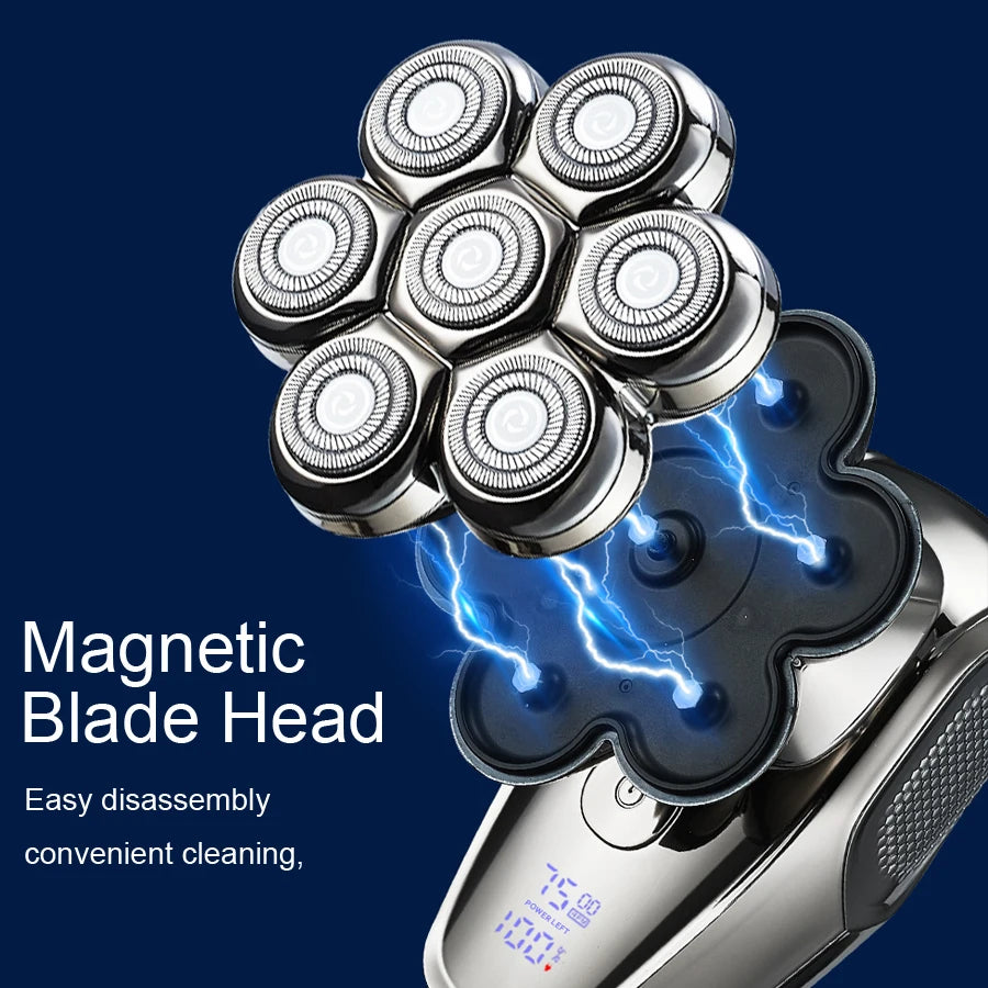 Electric Head Shaver Razor For Bald Man 5 In 1 Rechargeable Hair Shaving Razors Waterproof Wet Dry Beard Trimmer