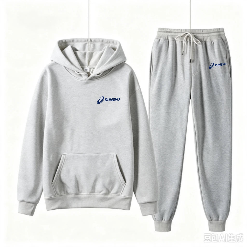 Women's Fashion Printed Autumn and Winter 2-Piece Sportswear Hooded Pullover Pants Sports Suit