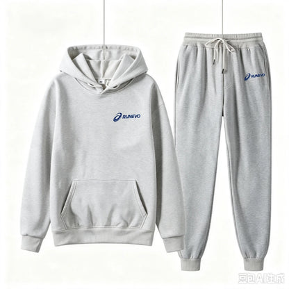 Women's Fashion Printed Autumn and Winter 2-Piece Sportswear Hooded Pullover Pants Sports Suit