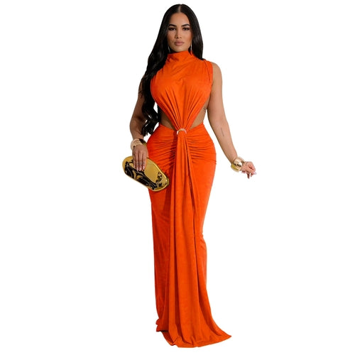 European Sexy Side Split : Sleeveless Fashion Dress