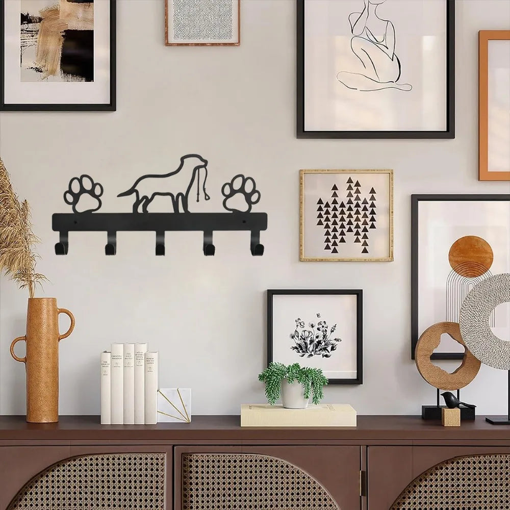 1pc Iron Art, Metal Paw Pet Dog Hanger  Coat Key Lead Leash Wall Rack Holder Organizer, Towel Rack，Organizer，Storage rack